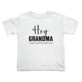 thumbnail image 1 of Hey Grandma I Can't Wait To Meet You Cute Toddler Tshirts for Boys Girls (White, Youth S), 1 of 5