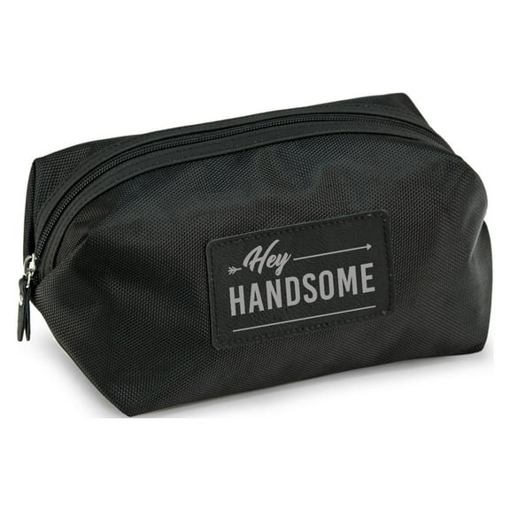 Hey Handome water resistant performance nylon dopp kit with grey accents.