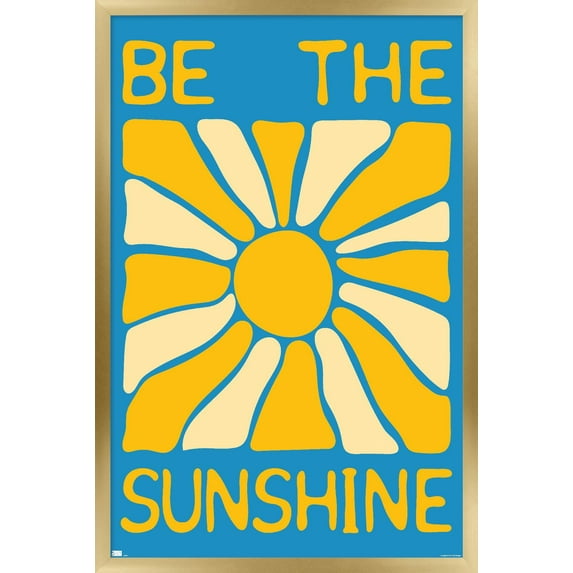 Hey Happy - Be The Sunshine Wall Poster, 14.725" x 22.375" Framed