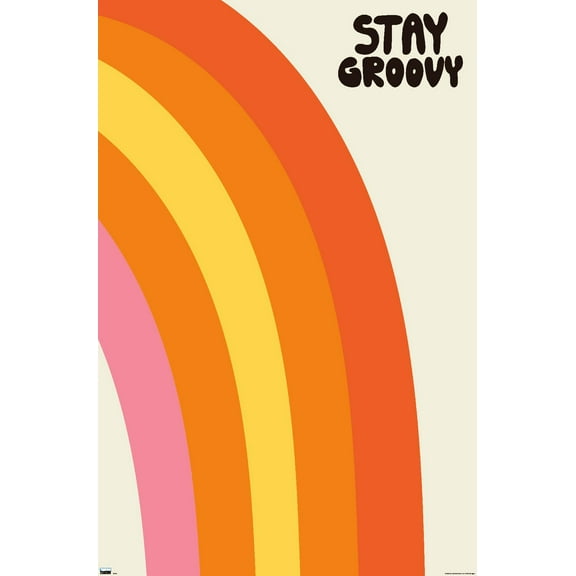Hey Happy - Stay Groovy Wall Poster, 22.375" x 34"