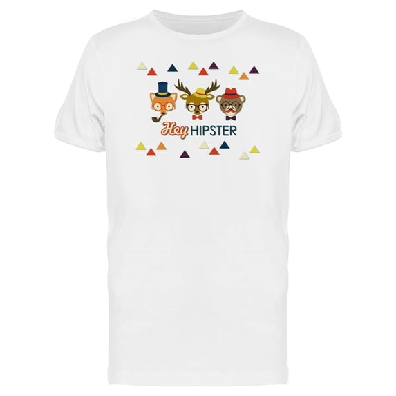 Hey Hipster Cool Animals Doodles T-Shirt Men -Image by Shutterstock, Male 3X-Large