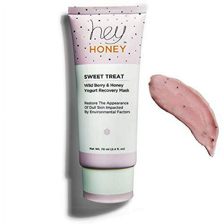 Hey Honey, Sweet Treat Wild Berry & Honey Yogurt, Recovery Mask. Rich  antioxidant restorative mask treatment that revives dull and tired looking  skin. 2.4 oz. 