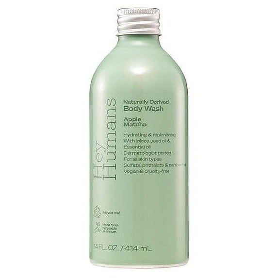 Hey Humans Apple Matcha Hydrating Body Wash for Women & Men with Natural Ingredients - Jojoba Oil - 14 fl oz