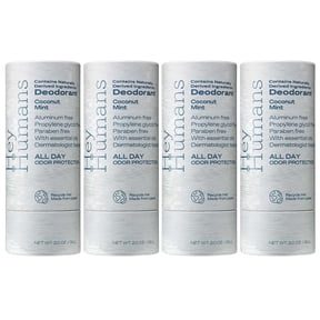 Hey Humans Deodorant Stick, Aluminum Free Deodorant for Women and Men, Coconut Mint, 2 oz, 4-Pack
