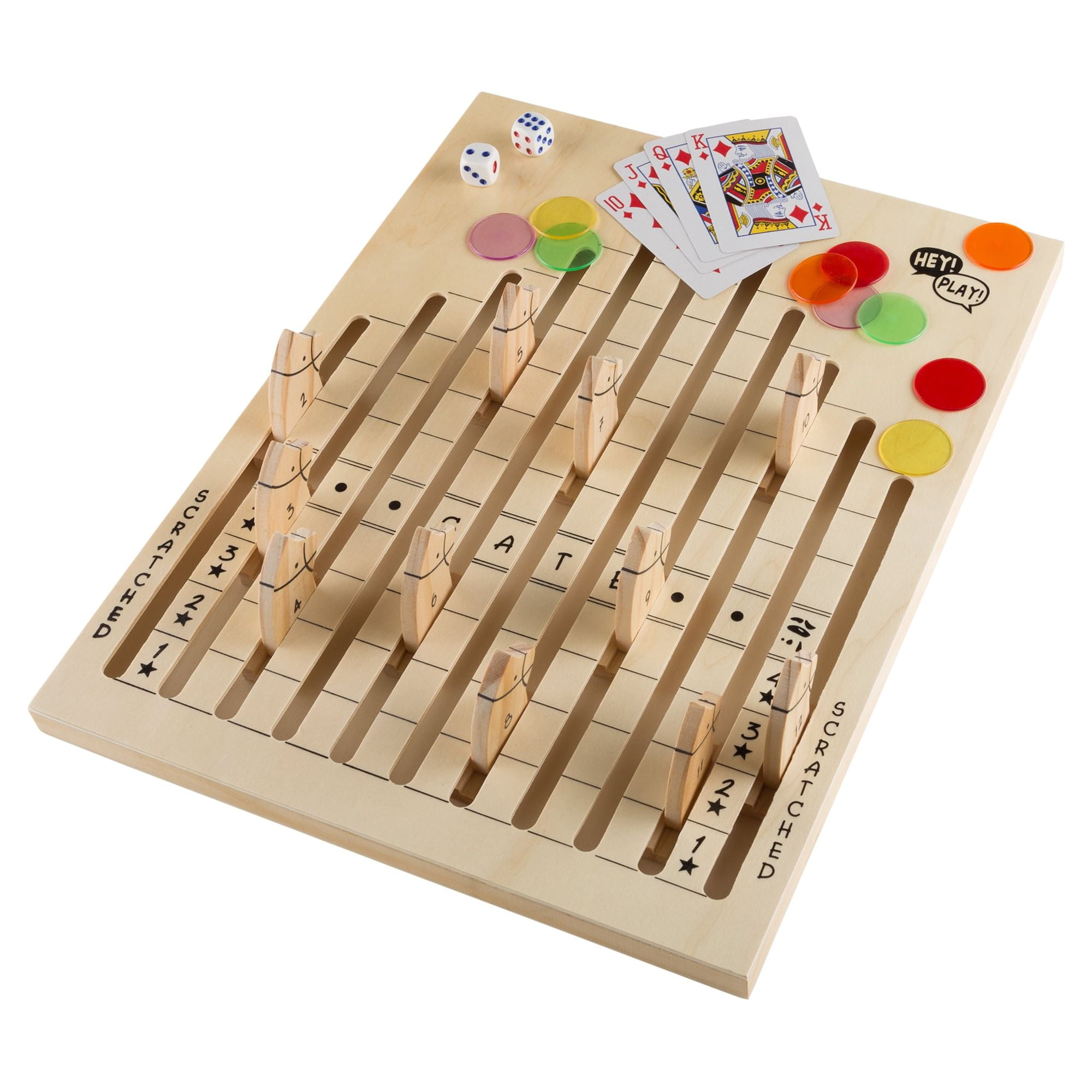 Hey Play Child Wooden Horse Race Dice Board Game