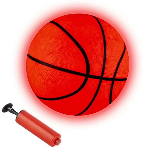 Hey Play Indoor/Outdoor Light Up Basketball - LED Glow In The Dark Basketball Official Size 7 for Kids Ages 8 and Up