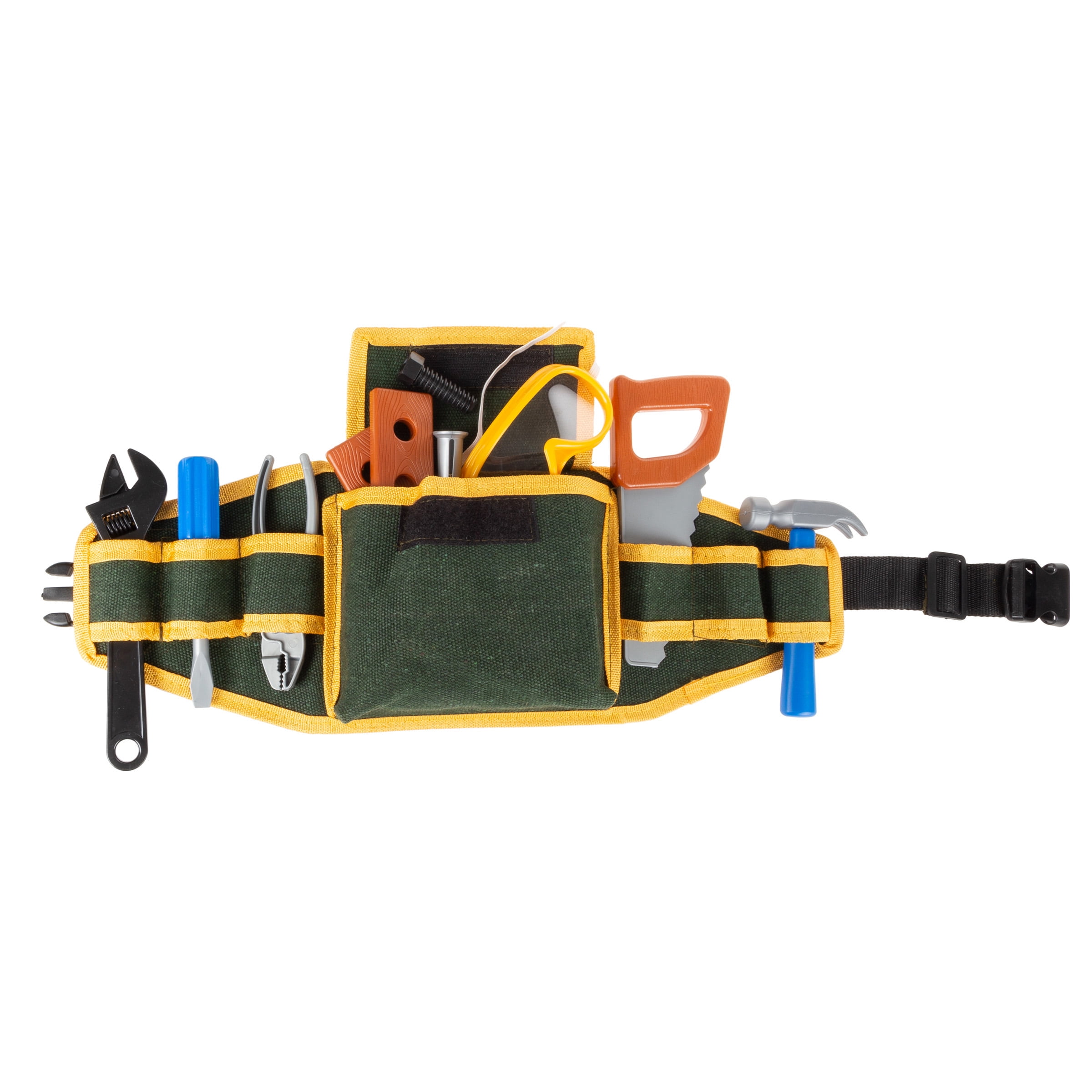 Hey! Play! Kids Tool Belt Set - 22-Piece Children's Handyman Kit with 2 Belts