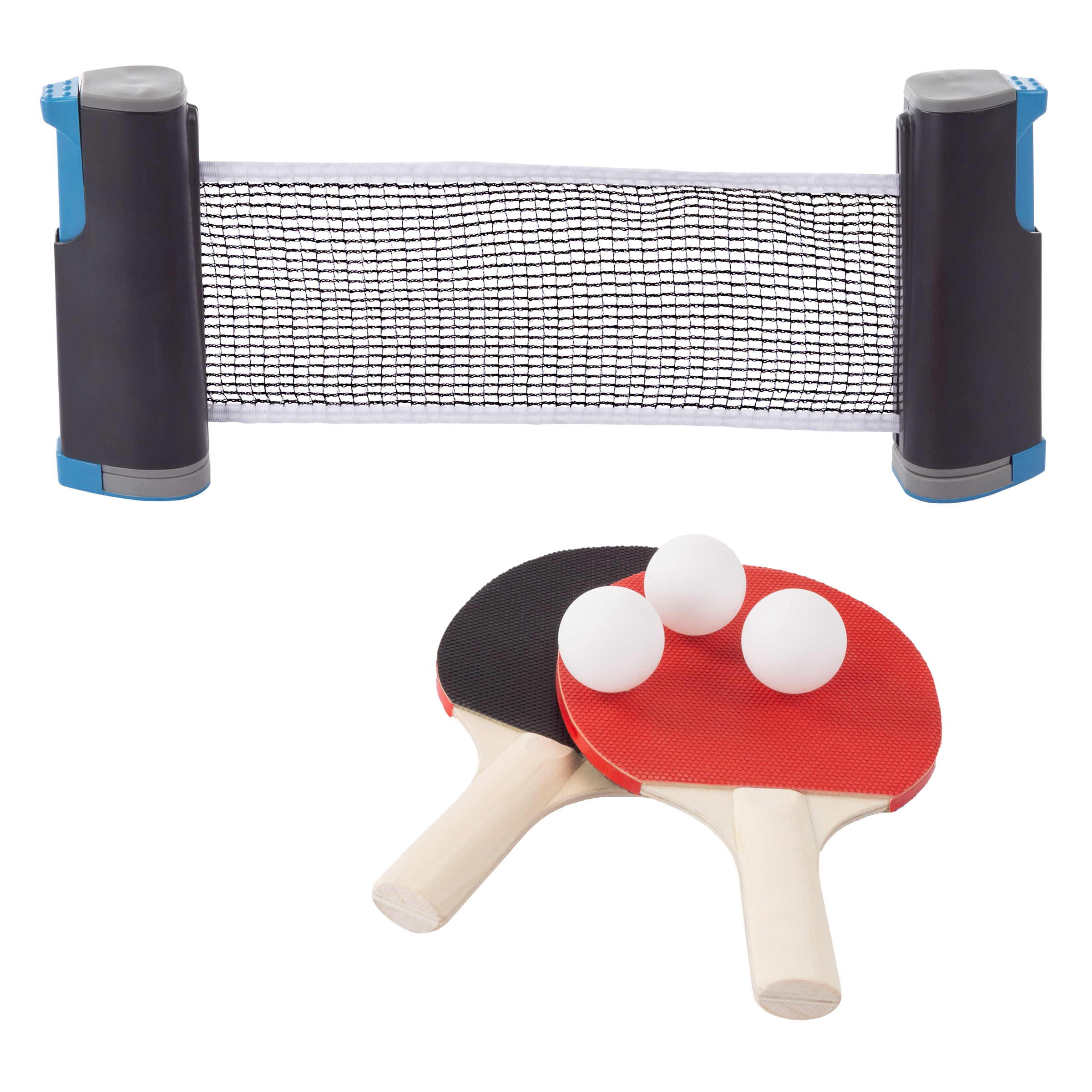 Hey Play Table Tennis Set with Retractable Net, Wooden Paddles, and Balls - image 1 of 7