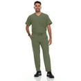 thumbnail image 1 of Hey Scrubs Set Men Stretch V-Neck Scrub Top and Six Pocket Tapered Pant Bundle, Elastic Waistband Scrubs for Men, 1 of 4