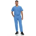 thumbnail image 1 of Hey Scrubs Set Men Stretch V-Neck Scrub Top and Six Pocket Tapered Pant Bundle, Elastic Waistband Scrubs for Men, 1 of 4