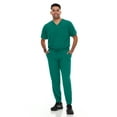 thumbnail image 1 of Hey Scrubs Set Mens Stretch V-Neck Scrub Top with 6-Pocket Scrub Joggers Pants, Elastic Waistband Scrubs for Men, 1 of 5