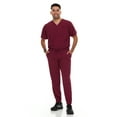 thumbnail image 1 of Hey Scrubs Set Mens Stretch V-Neck Scrub Top with 6-Pocket Scrub Joggers Pants, Elastic Waistband Scrubs for Men, 1 of 1