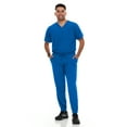 thumbnail image 1 of Hey Scrubs Set Mens Stretch V-Neck Scrub Top with 6-Pocket Scrub Joggers Pants, Elastic Waistband Scrubs for Men, 1 of 5