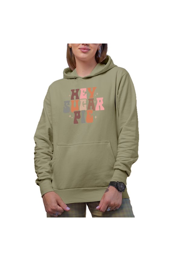 Hey Sugar Pie, Thanksgiving Day Art Merch Gift, Sand Hooded Sweatshirt or Hoodie, Small