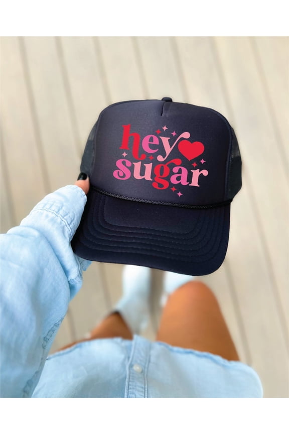 Designs- Hey Sugar Black Unisex Foam Trucker Hat