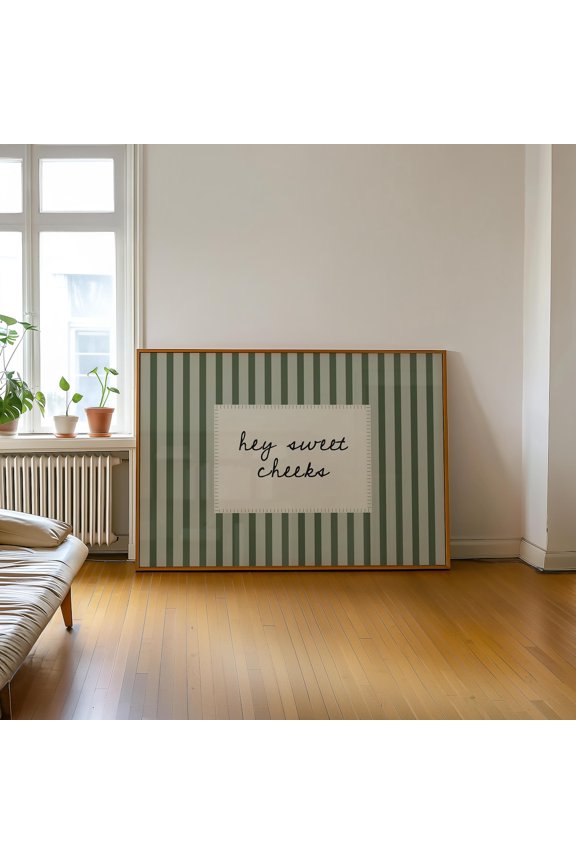 Hey Sweet Cheeks Green Bathroom Wall Decor