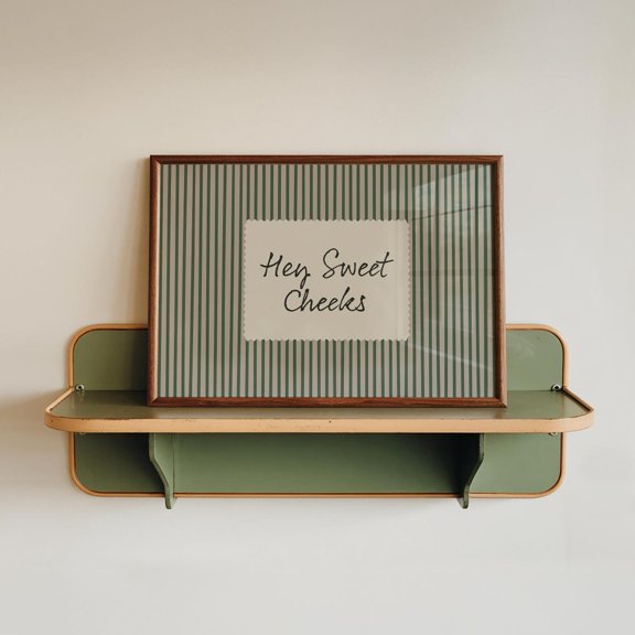 Hey Sweet Cheeks Striped Restroom Modern Minimalist Stylish Decorative Design Statement Wall Art
