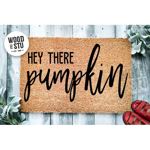 Hey There Pumpkin Door Mat | Fall Doormat | Welcome Mat | Pumpkin Door Mat | Fall Autumn Decor Gift | Home Doormat | Custom Doormat