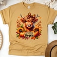 thumbnail image 1 of Hey There Pumpkin Highland Cow Shirt | Cute Fall Sunflower Pumpkin Tee | Autumn Graphic T-Shirt, Gold, Size M, 1 of 6