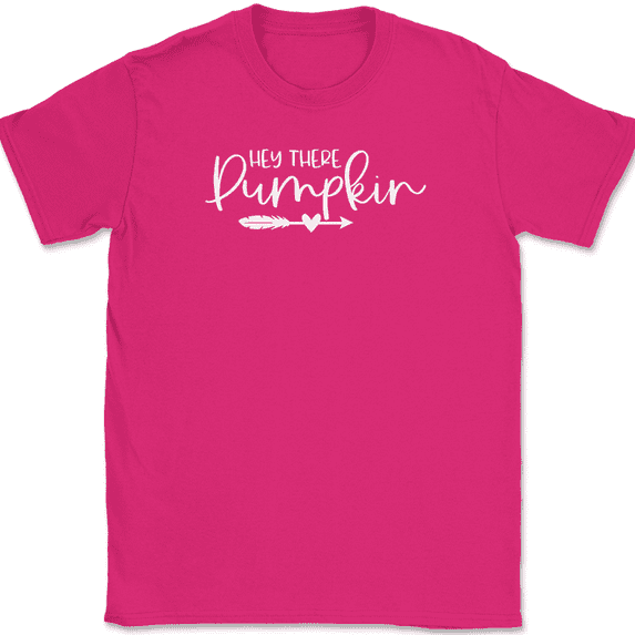 Hey There Pumpkin T-Shirt Funny Thanksgiving Fall Humor Holiday Text Tee - Pink, 4XL