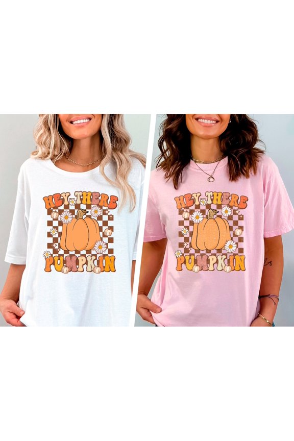 Hey There Pumpkin TShirt Floral Pumpkin Shirt Fall Tee Pumpkin Patch Shirt Women Fall Appa