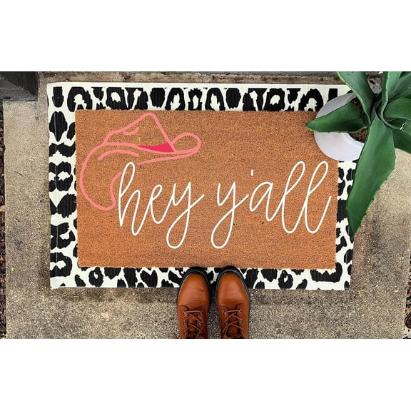 Hey Y'all Doormat Front Entrance Door Mat for Waterproof Floor Mat for Home Garage Entrance Balcony Bathroom Area 16x24 Inche
