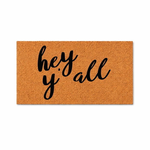 Hey Y'all Doormat, Decorative Welcome Entry Mat (16x24 inches) WoodByStu 5729