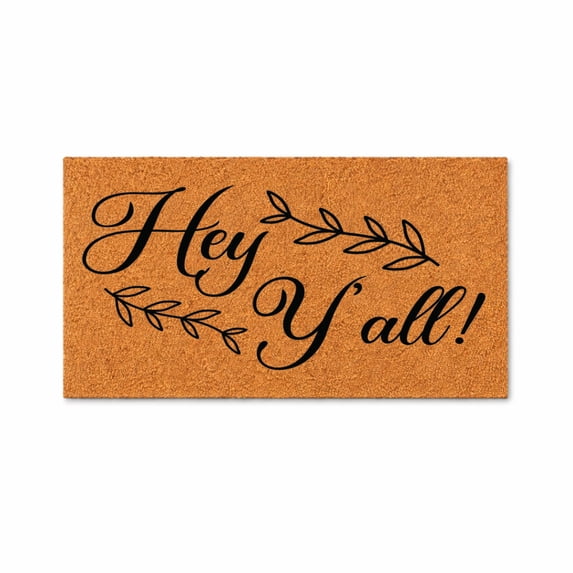 Hey Y’all Doormat, Welcome Doormat, Front Door Mat, Rustic Farmhouse Entryway Decor, Housewarming Gift, New Home Gift 6104 (24x36 inches) 6104