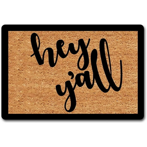 Hey Y'all Mats for Front Door Entry Front Porch Doormat Non-Slip Carpet Rugs Floor Mat Decorative for Home Bathroom Kitchen Indoor 16x24 Inch