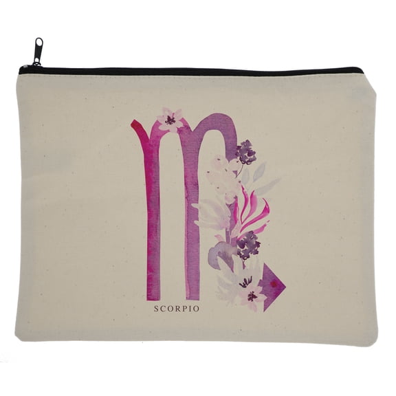 Hey You, Love 10.75x8.25" Cotton Zodiac Sign Makeup Bag