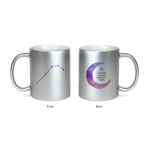 Hey You, Love 11 oz. "Aries" Silver Ceramic Zodiac Mug