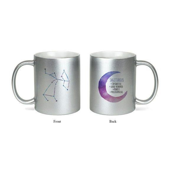 Hey You, Love 11 oz. "Sagittarius" Silver Ceramic Zodiac Mug