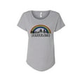 thumbnail image 1 of Hey You, Love 2X Women's Plus Size Barcelona Rainbow Skyline T-Shirt, Gray, 1 of 2