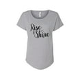 thumbnail image 1 of Hey You, Love 3X Women's Plus Size Handprinted Gray T-Shirt, "Rise & Shine", 1 of 3