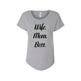 thumbnail image 1 of Hey You, Love 3X Women's Plus Size Handprinted Gray T-Shirt, "Wife. Mom. Boss.", 1 of 3
