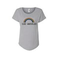 thumbnail image 1 of Hey You, Love 3X Women's Plus Size Los Angeles Rainbow Skyline T-Shirt, Gray, 1 of 2