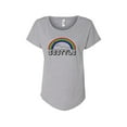 thumbnail image 1 of Hey You, Love 3X Women's Plus Size Seattle Rainbow Skyline T-Shirt, Gray, 1 of 2