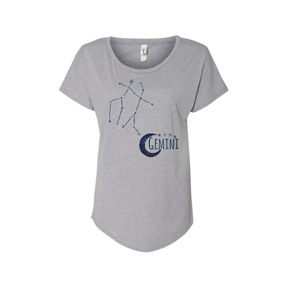 Hey You, Love 3X Women's Plus Size Zodiac Sign T-Shirt, Gray Gemini