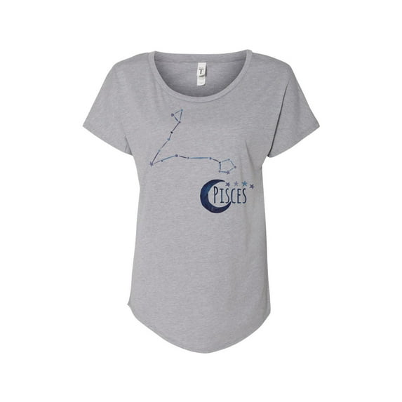 Hey You, Love 3X Women's Plus Size Zodiac Sign T-Shirt, Gray Pisces