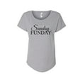 thumbnail image 1 of Hey You, Love Large Women's Handprinted Gray T-Shirt, "Sunday Funday", 1 of 3
