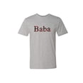 thumbnail image 1 of Hey You, Love Small Men's Handprinted Father Buffalo Plaid T-Shirt in Gray, "Baba", 1 of 1