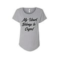 thumbnail image 1 of Hey You, Love Small Women's Handprinted Gray T-Shirt, "My Heart Belongs to Coffee!", 1 of 3