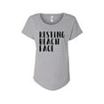 thumbnail image 1 of Hey You, Love X-Large Women's Handprinted Gray T-Shirt, "Resting Beach Face", 1 of 3