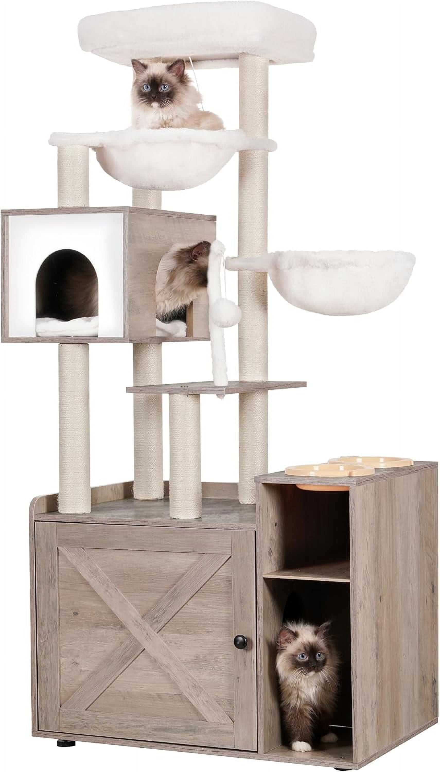 Cat tree with litter box hot sale