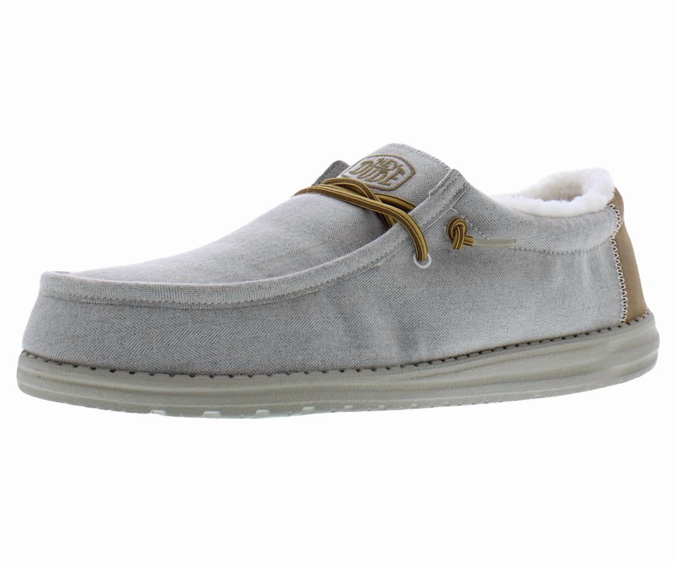 HEYDUDE Mens Wally Grey Herringbone Faux Fur Lined Slip On Loafers Shoes Size 12 Amazon.com | HEYDUDE Men main image 2
