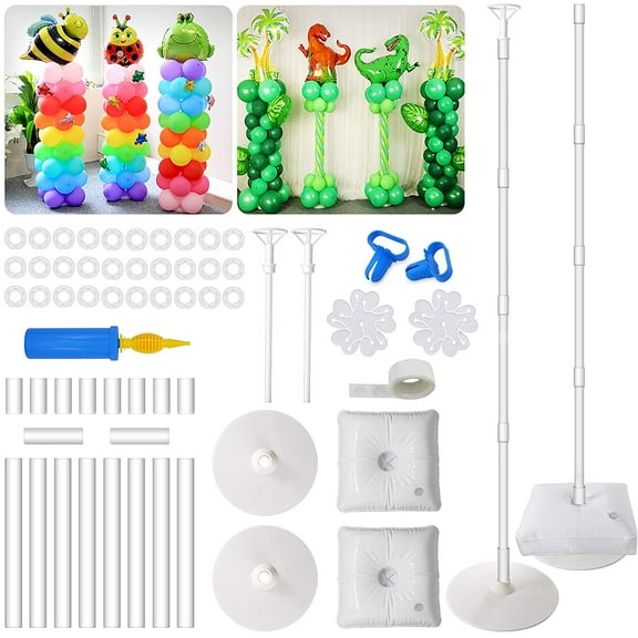 HeyMate 2 Set Balloon Column Stand Kit 66 inch Height Balloon Stand for Baby Shower, Birthday Party, Wedding, Graduation, Christmas Decorations