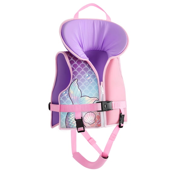 HeySplash Kids Swim Vest for 22-33 LBS /3-5 Years Kids Vest with Safety Strap Buckle & Adjustable Crotch Pad for Pool Beach, Swim Training Equipment, Purple