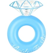 HeySplash Pool Floats for Adults, Inflatable Diamond Ring Pool Float, Large Engagement Ring Floatie for Bachelorette Party, Swim Tube River Lake Wedding Bride Stagette Decor Fun Toy,Blue