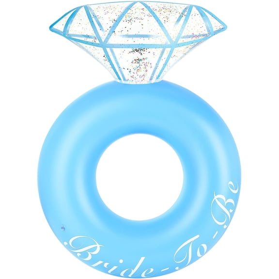 HeySplash Pool Floats for Adults, Inflatable Diamond Ring Pool Float, Large Engagement Ring Floatie for Bachelorette Party, Swim Tube River Lake Wedding Bride Stagette Decor Fun Toy,Blue