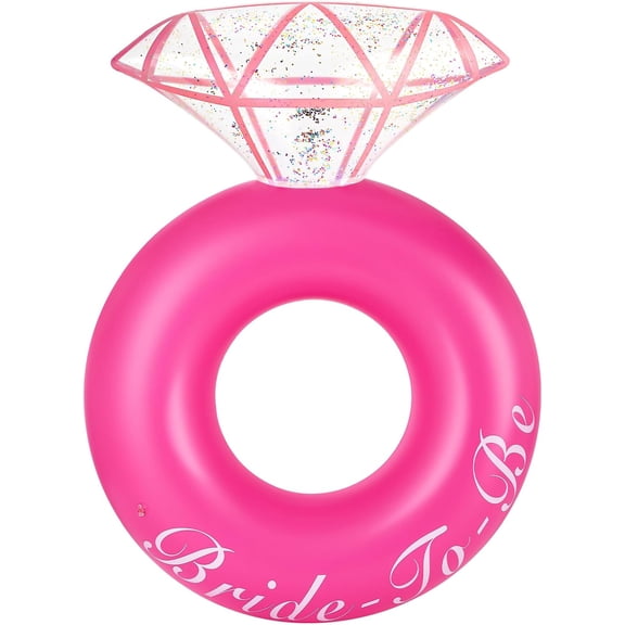HeySplash Pool Floats for Adults, Inflatable Diamond Ring Pool Float, Large Engagement Ring Floatie for Bachelorette Party, Swim Tube River Lake Wedding Bride Stagette Decor Fun Toy,Magenta